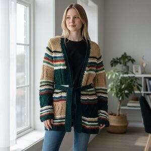 Vintage Dead Stock Chunky Cardigan Sweater